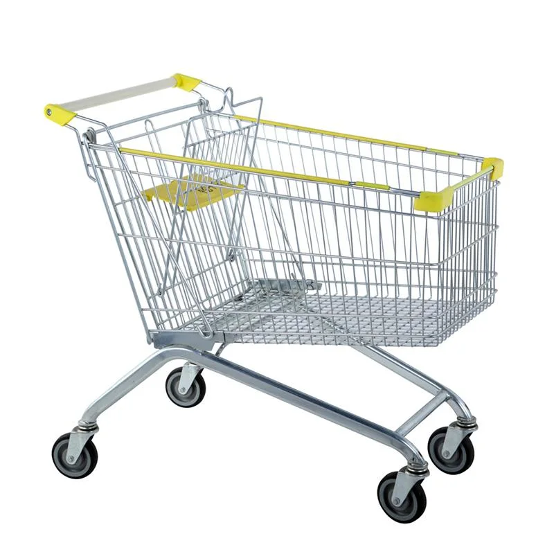 Rolling Plastic Pull Shopping Trolley/Cart for Supermarket